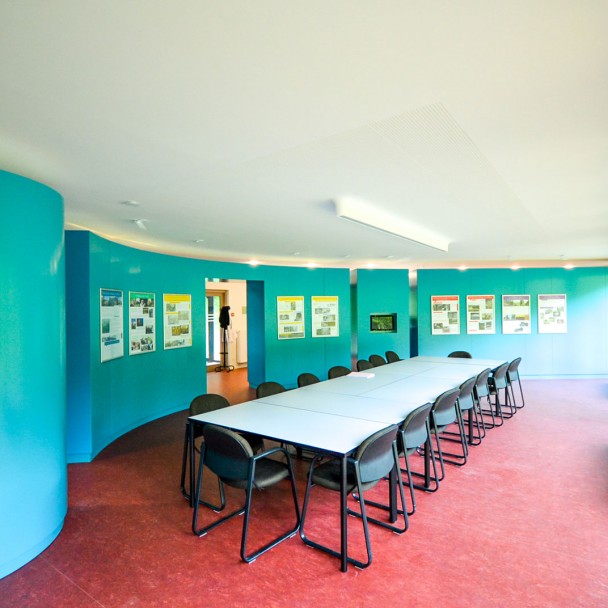 L'intérieur de la salle principale du poste d'accueil du Château de Moha